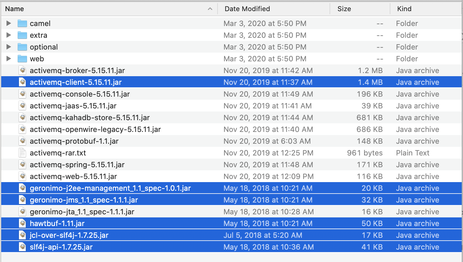 ActiveMQ Client JARS