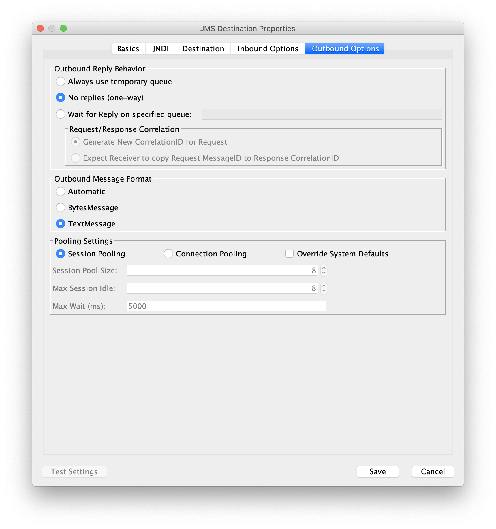 ActiveMQ Outbound - Outbound Options