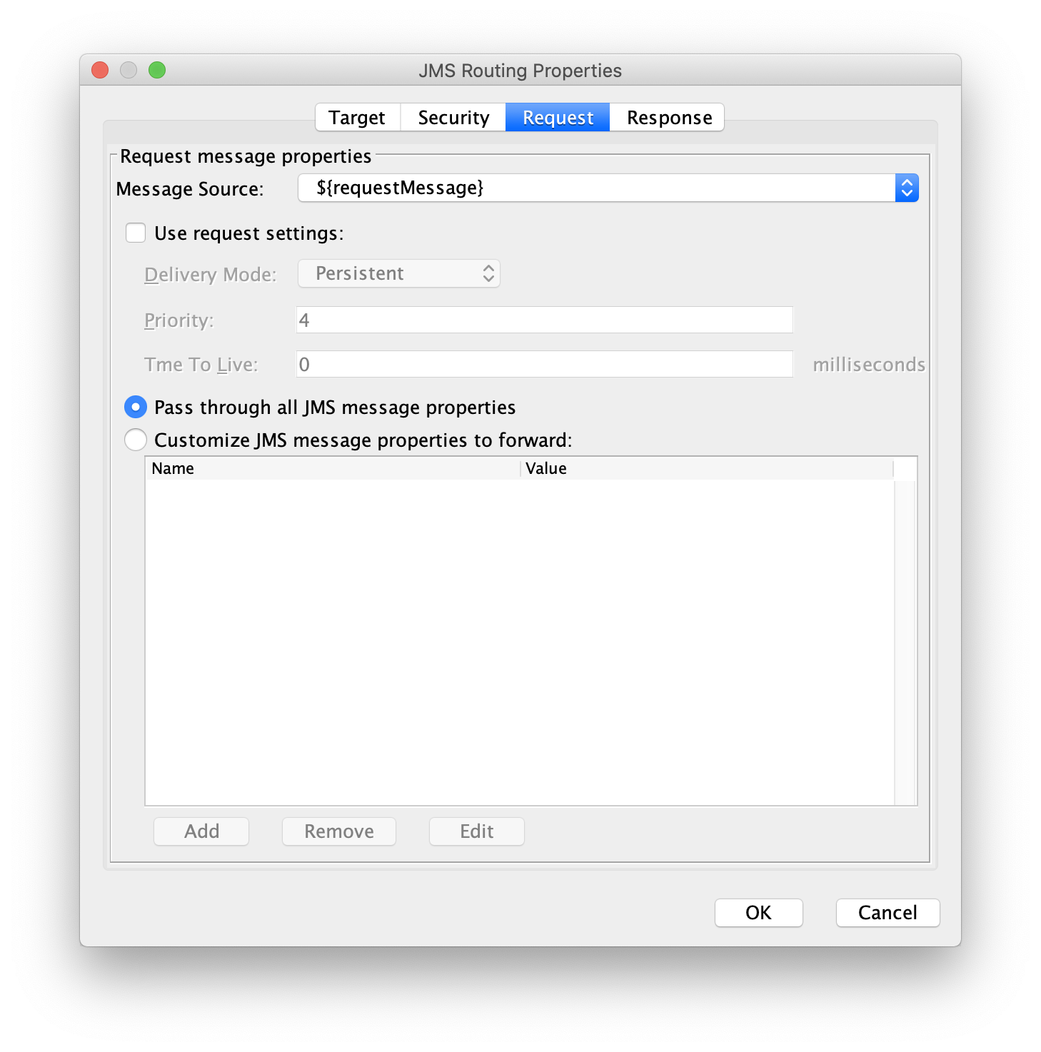 JMS Publish Policy - Route via JMS Properties - Request